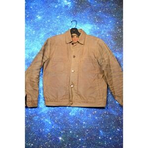 Freenote Cloth Jacket Mens Medium Brown Waxed Canvas Lined Western Workwear USA